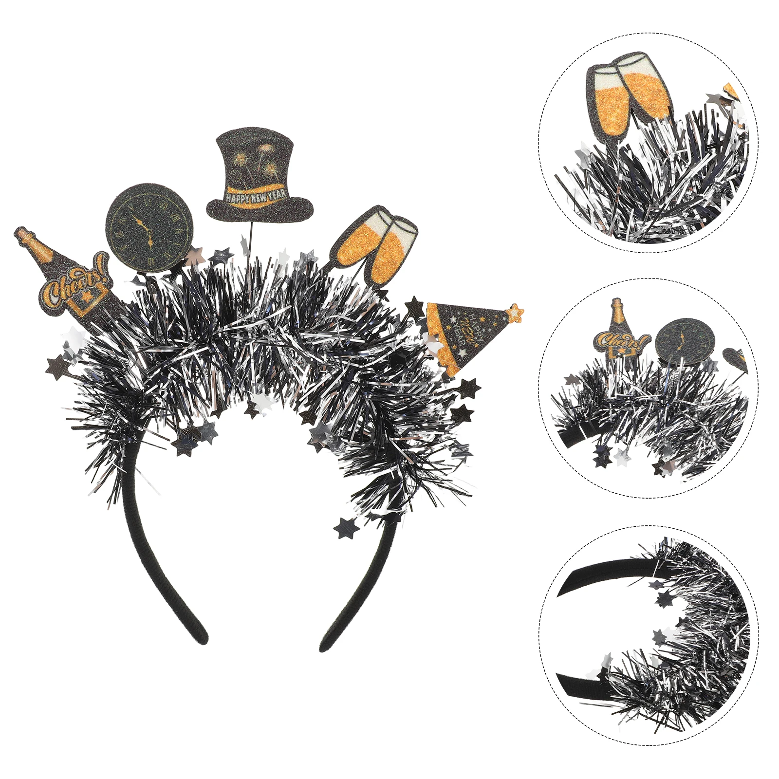 بريق بهرج ليلة رأس السنة عقال 2026 سنة جديدة سعيدة هيرباند كابينة تصوير الدعائم لعيد الميلاد لوازم الديكور الطرف #5