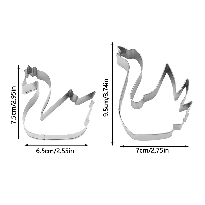 1/2pcs Cookie Cutters For Kids Swan Shaped Cookie Cutter Mold 3D Baking Tools Cookie Embossing Mold Animal Cracker Cookie Cutter