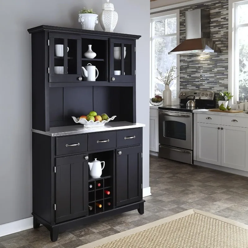 homestyles Server sideboards-buffets-credenzas, Hutch, Black