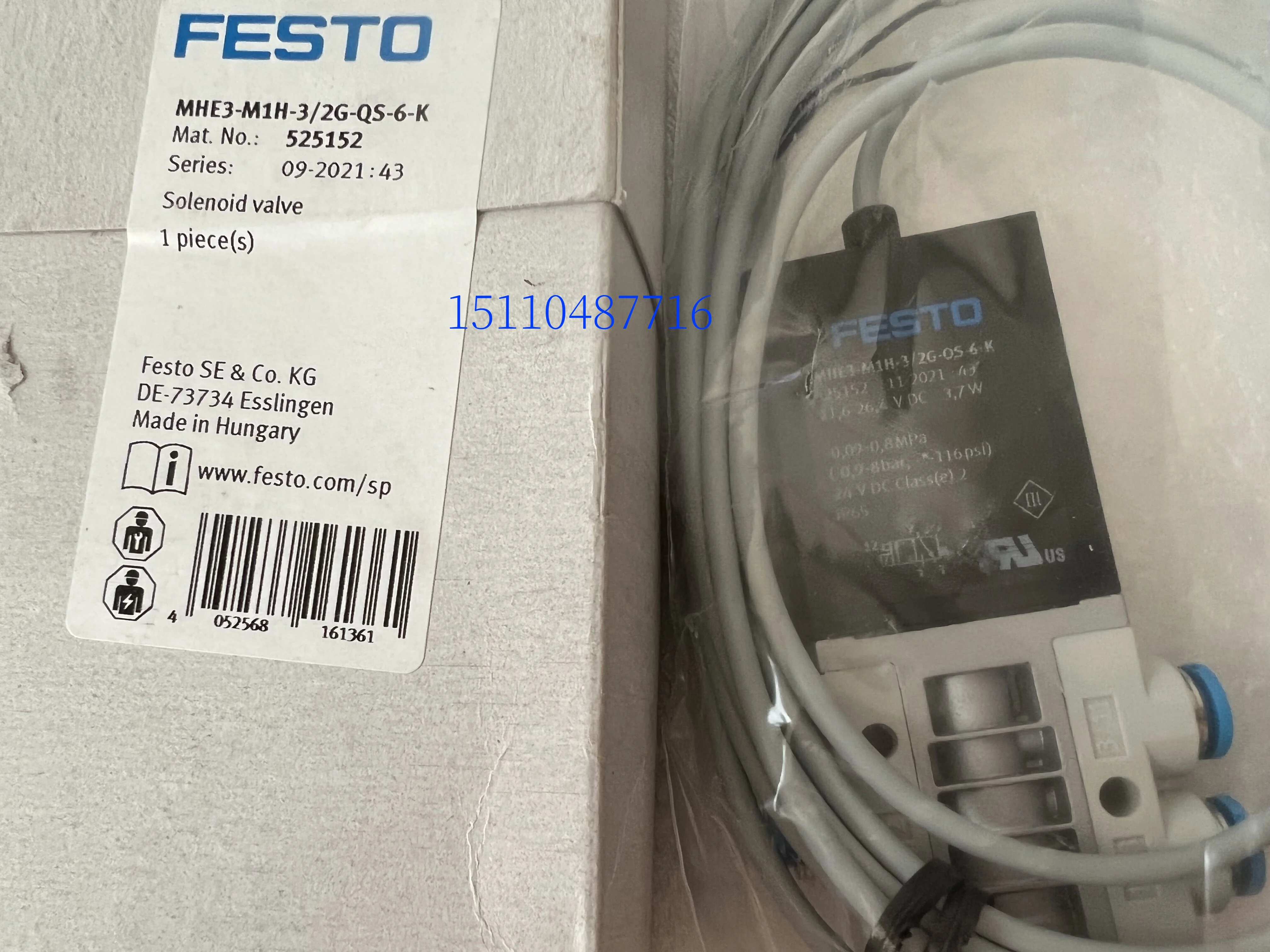 

Festo FESTO High-speed Solenoid Valve MHE3-M1H-3/2G-QS-6-K 525152 Available For Sale In Stock