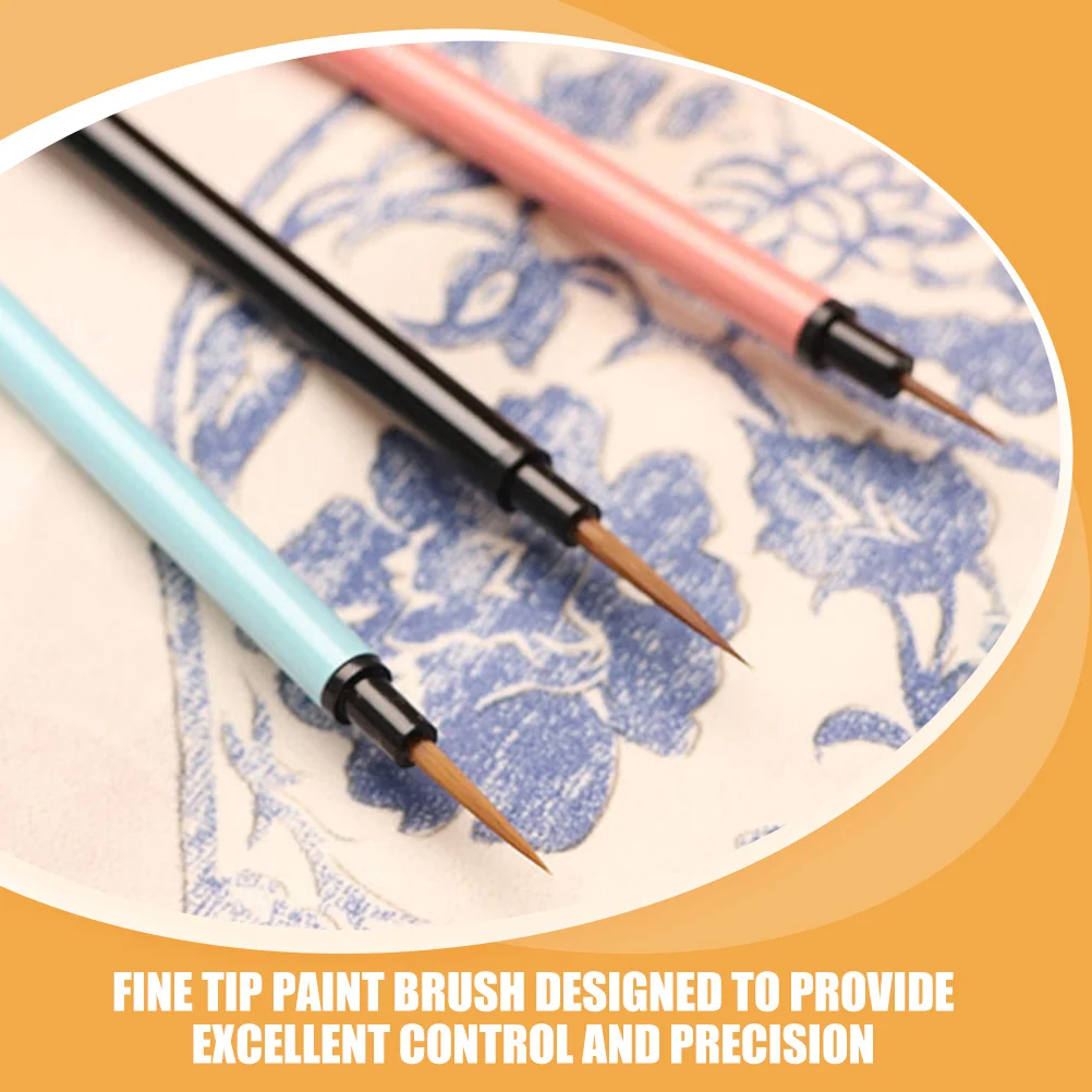 

3 Pcs Color Hook Line Pen Paint Brush Watercolor Painting Fine Tip Brushes Detail Chinese