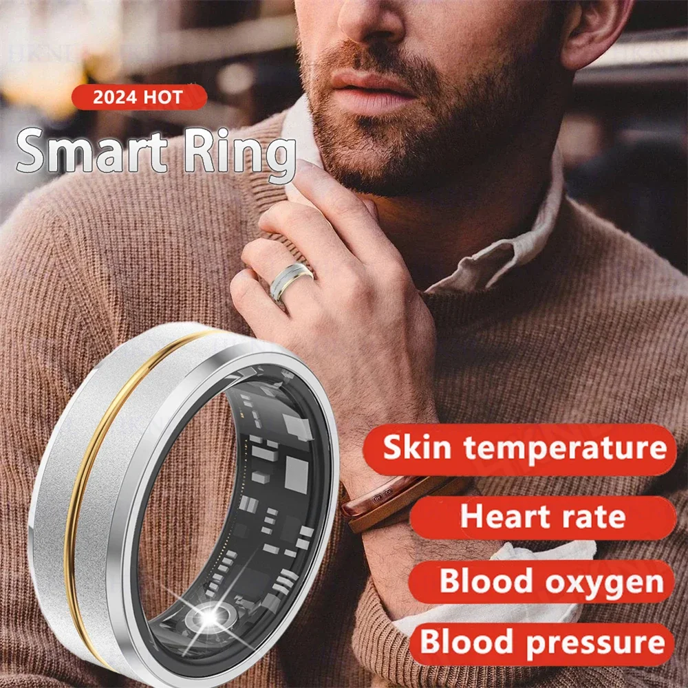 

Men Women Smart Ring Heart Rate Blood Pressure Blood Oxygen Temperature Sleep Calorie Health Multilingual Stepping Digital Rings