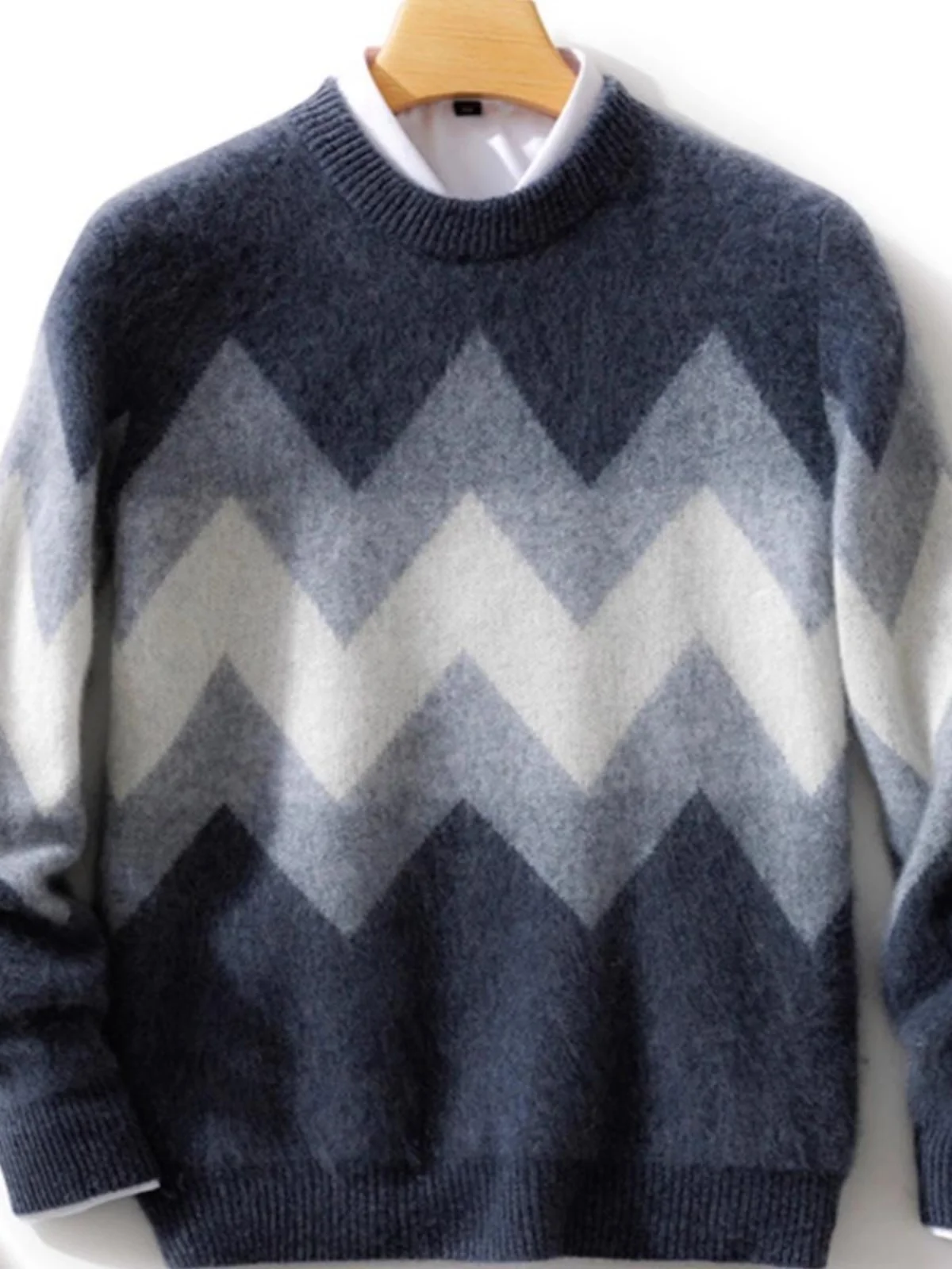 

Утепленный шерстяной вязаный свитер с круглым вырезом, новинка весенней коллекции, свободный крой, модный городской стиль, с длинными рукавами, молодежная одежда