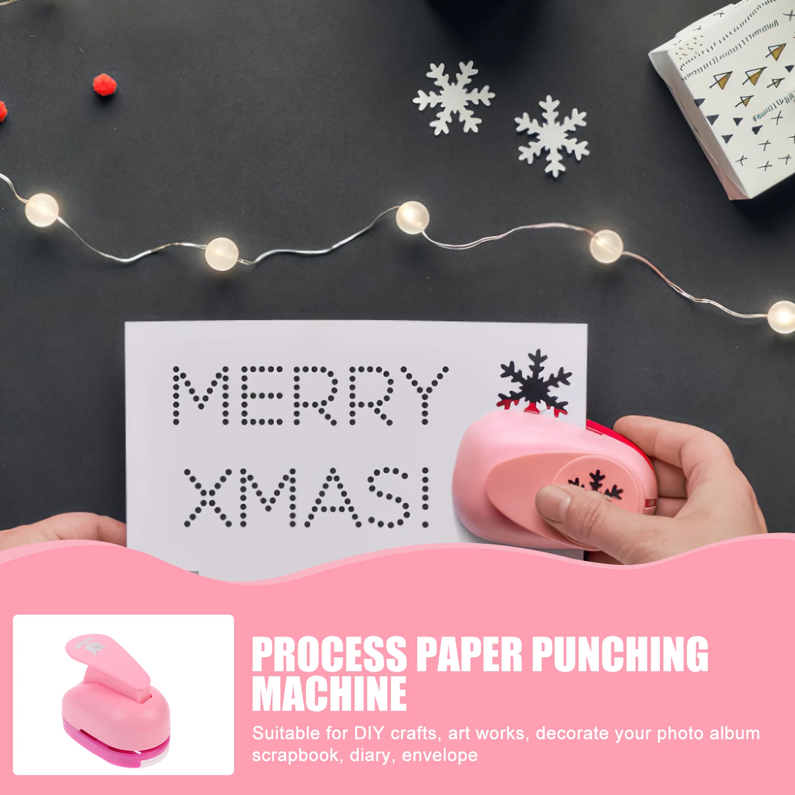 

Plastic Embossing Device DIY Paper Puncher Craft Punch Scrapbook Supplies Hole Punch For Kids Lightweight Portable