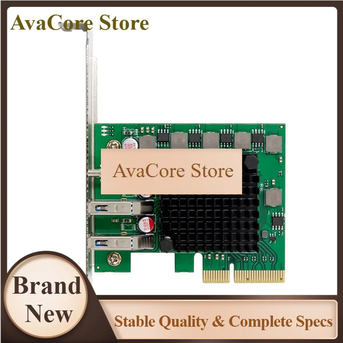 AvaCoreNew Electronics PCIE PCI-E 3.0 X4 ASM3242 Chipset PCIe X4 To 2-Ports USB 3.2 + Type-C Expansion Card USB 3.2 20Gbps Adapt