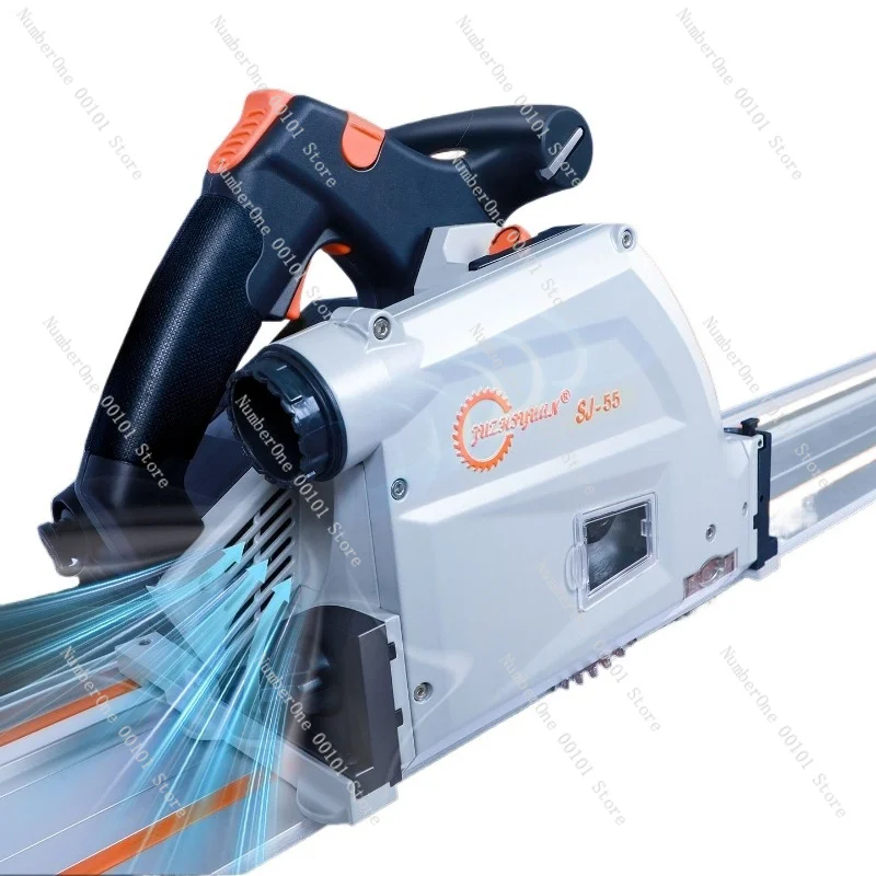 Brushless Track Saw Woodworking Plunge Circular Saw Dust-Free Cutting Tool with Guide Rail Precision Cut for Carpentry DIY