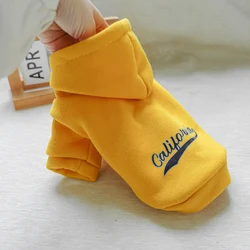 1PC pet clothing cat spring and autumn black flower California yellow hoodie suitable for small and medium-sized dogs