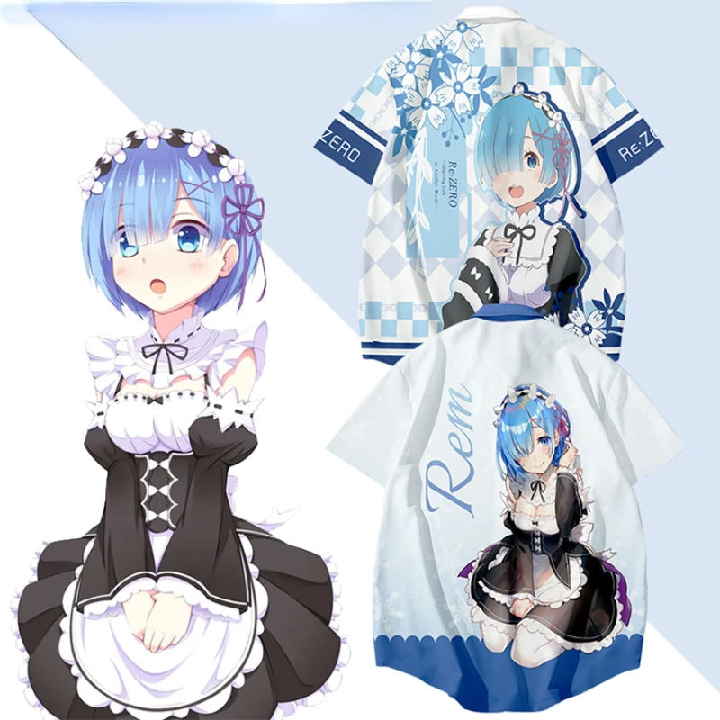 

Rem Short Sleeve Shirt - Re:Life In A Different World From Zero Anime Merchandise Shirts for Men