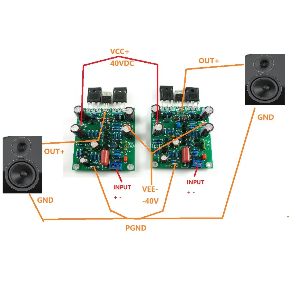 Nvarcher Amplifier Audio, 2 buah L7 MOSFET efek bidang kecepatan tinggi Transistor Power Audio Saluran ganda