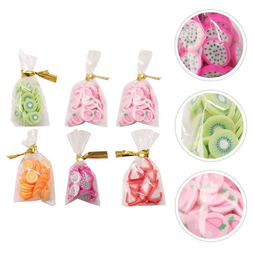 

6 Pcs Snacks Toys Miniature Candy Bags Lifelike Ornaments Food Rubber Packaged Adornments House Decorations