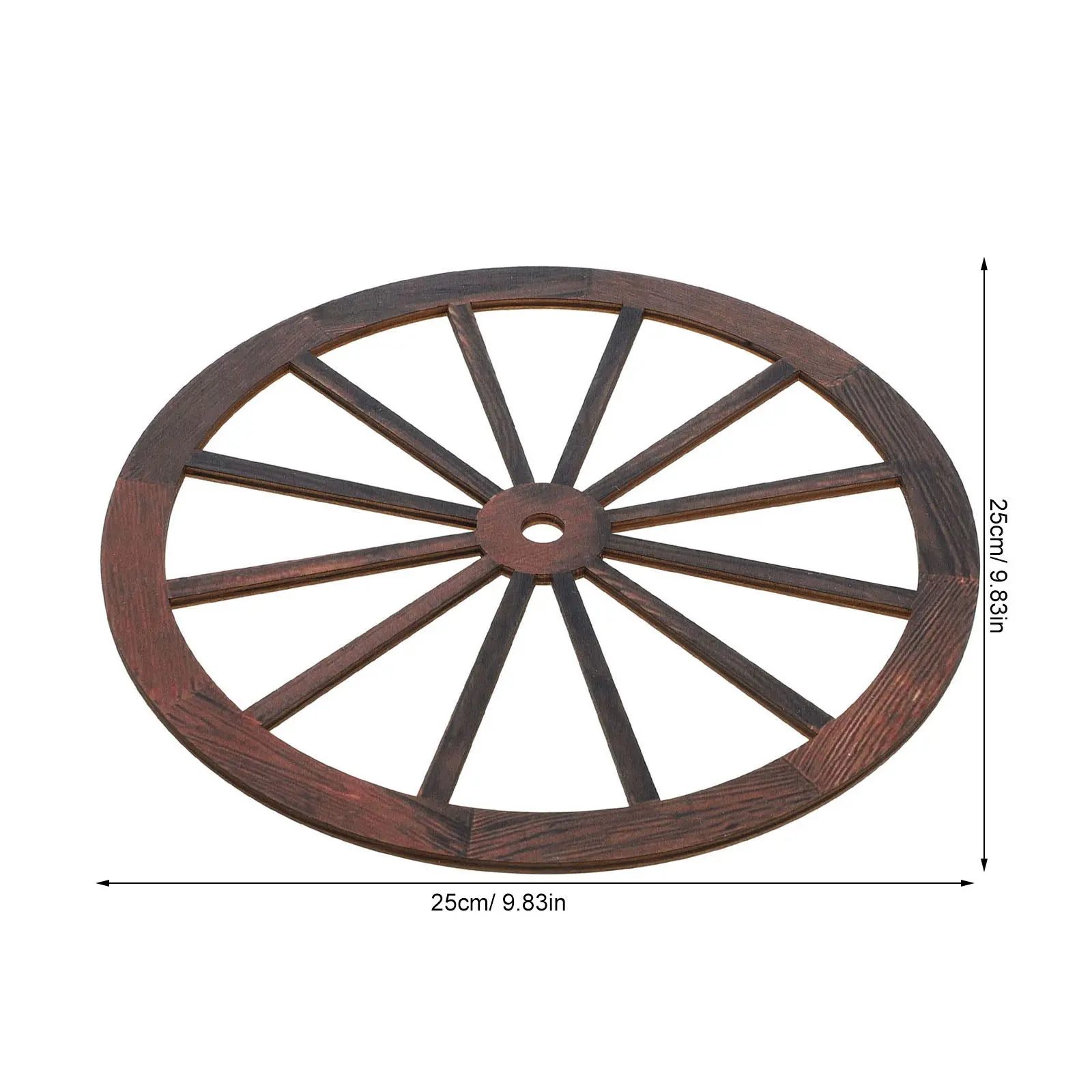 4Pcs Rustic Wooden Wagon Wheel Wall Decor Vintage Farmhouse Hanging Decoration Outdoor Western Party Prop 9.84 Inch