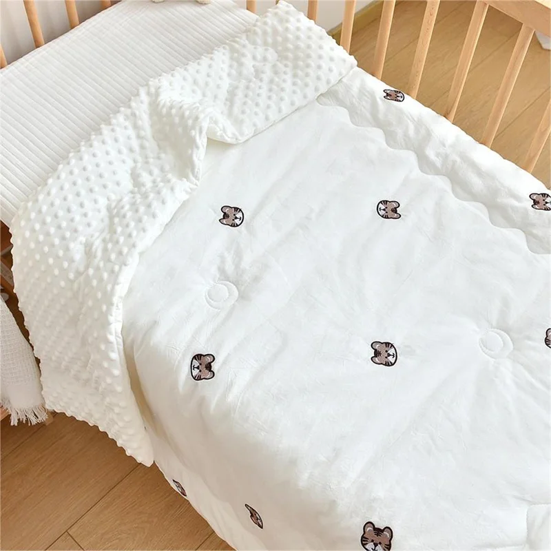 Dropshipping Baby Unisex Baby peluche coperta di visone inverno neonato termico morbido pile Swaddle Wrap Set biancheria da letto trapunta di cotone