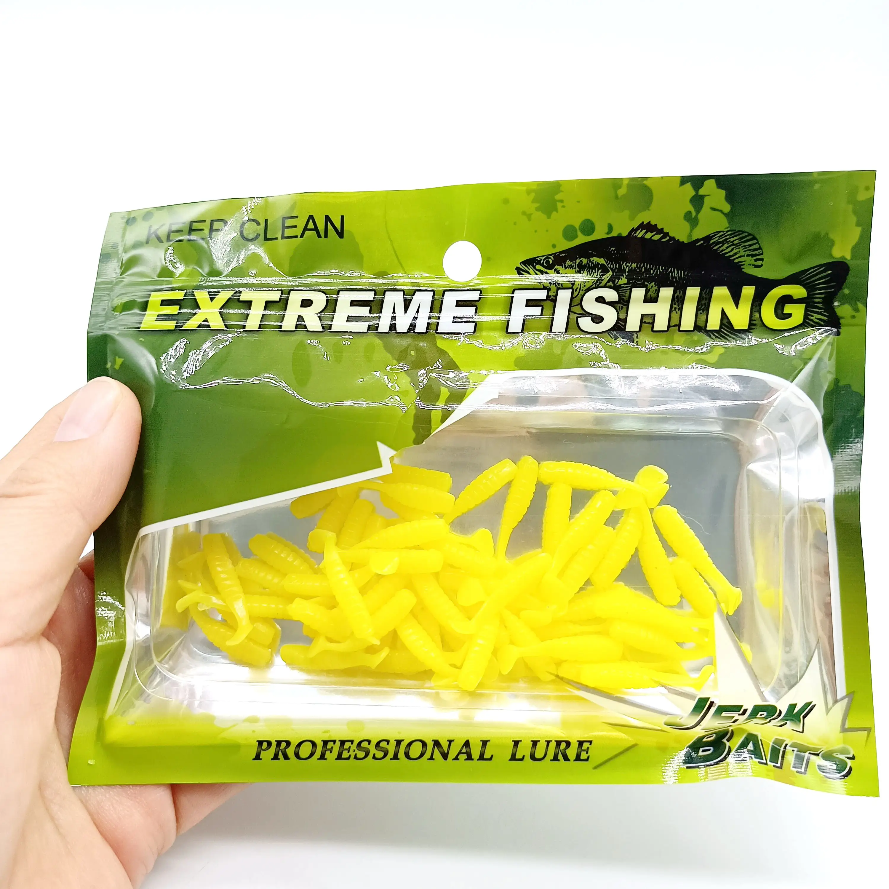 DUODUOYU 50PCS Mini T-tail Soft Fsihing Lures 0.2g/25mm Small Fish Artificial Bait Jig Wobblers Bass Pike Fishing Tackle – Detail 14