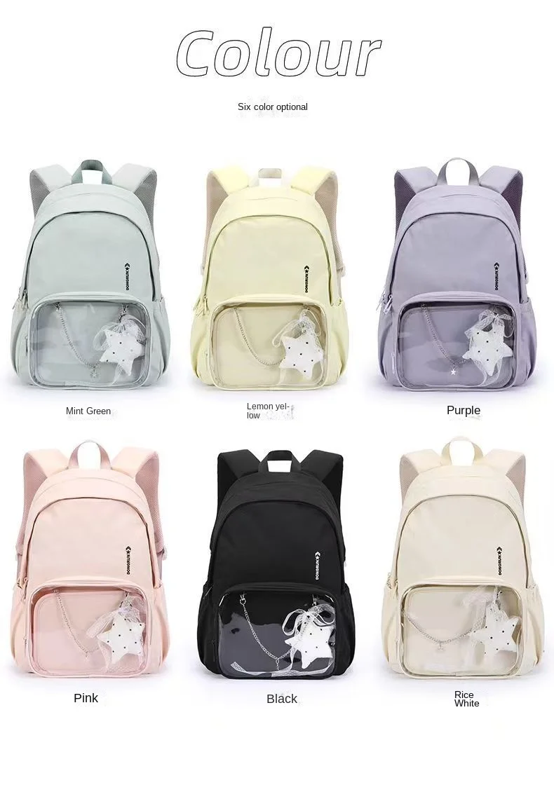 

2026 New Leisure School Bag For Girl Grade 3-6 Primary Middle High Student Shoulder Backpack Large Capacity Light Mochilas