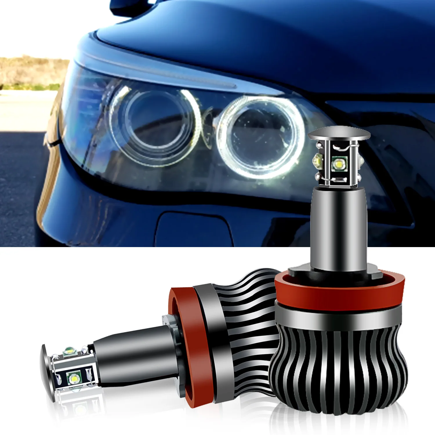 

2PCS H8 20W LED Angel Eye Halo Ring Marker Side Light Headlight For BMW E82/E87 E90 E91 E92 E93 E60 E61 E63/E64 F01/F02 E84 E70