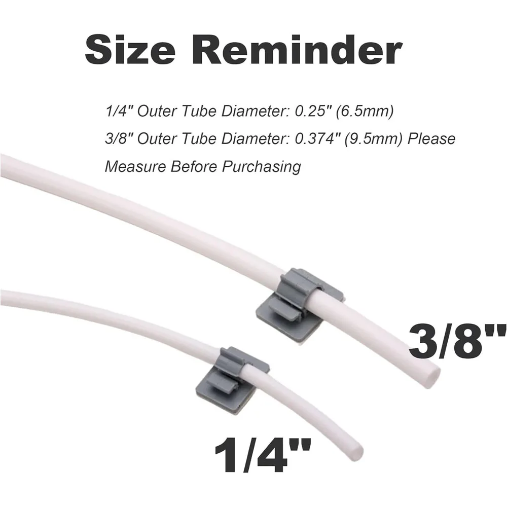 10 Pcs Adhesive RO Tubing Holder Clips - For 1/4 3/8 Inch Water Filter Tube, Cable Management Mounts For Reverse Osmosis System