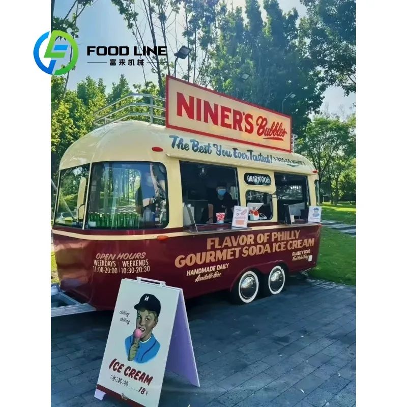 Customized Colorful Sandwich Panel Steel Mobile Food Truck Durable Fast Street Vendor Cart for Vegetable Snack Catering