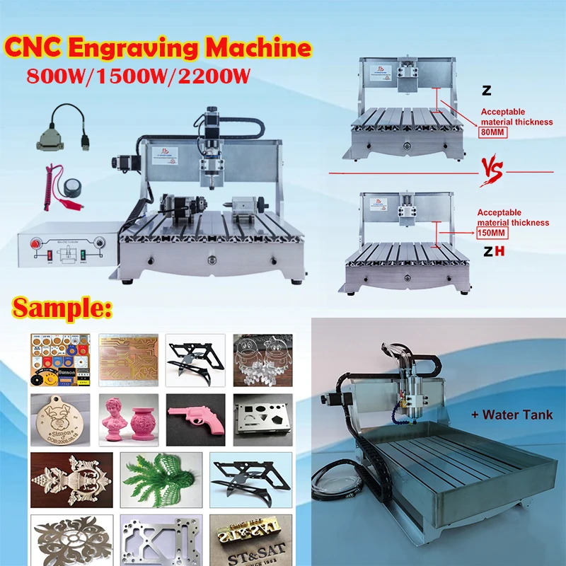 LY 6040 CNC Router 800W 1500W 2.2KW Engraving Machine USB USB Port Milling Machine with Water Tank for Metal Stone Wood working