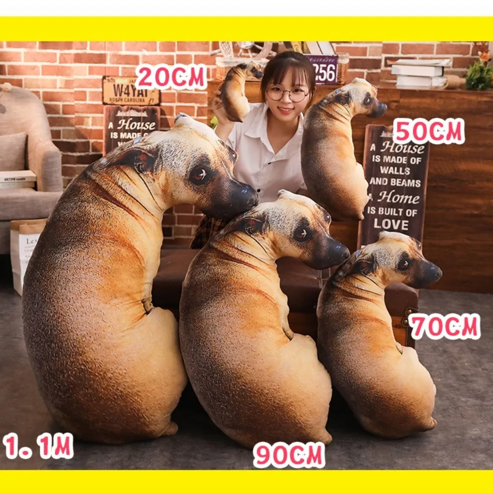 かわいいリアルな動物 3D 犬フィギュア枕 50 センチメートル漫画犬スロー枕ソファクッションぬいぐるみギフト