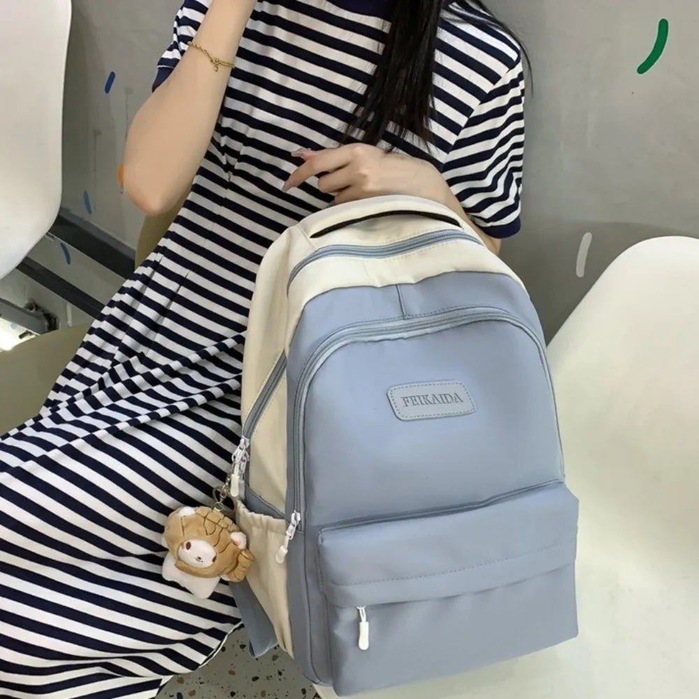 Fashion Nylon Backpack Large Capacity Multifunction Book Bag Breathable School Rucksack Girls