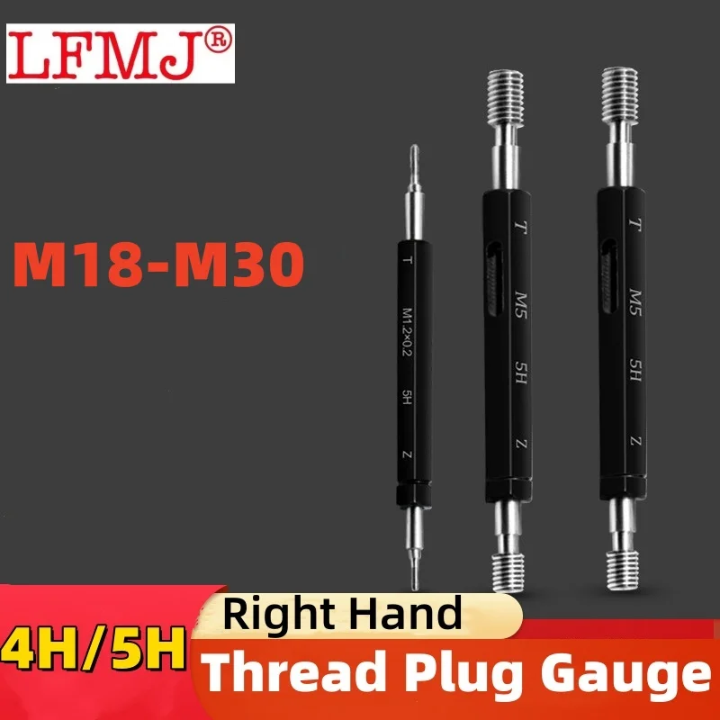 

1PCS 4H/5H M18-M30 Steel Mer-cury Gage Metric Fine Thread Plug Gauge High Quality wholesale M18M19M20M23M30