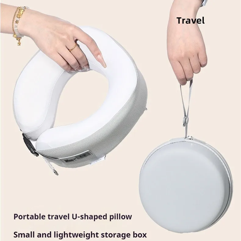Travel Neck Pillow Memory Foam Pillow for Airplane Car Office Supportive Cervical Neck Rest with Washable Cover