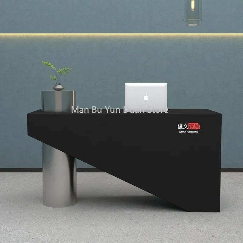 

Beauty Institute Counter Customer Center Reception Lectern Simple Irregular Desk Front Clothes Home Bank Long Aesthetic Decor