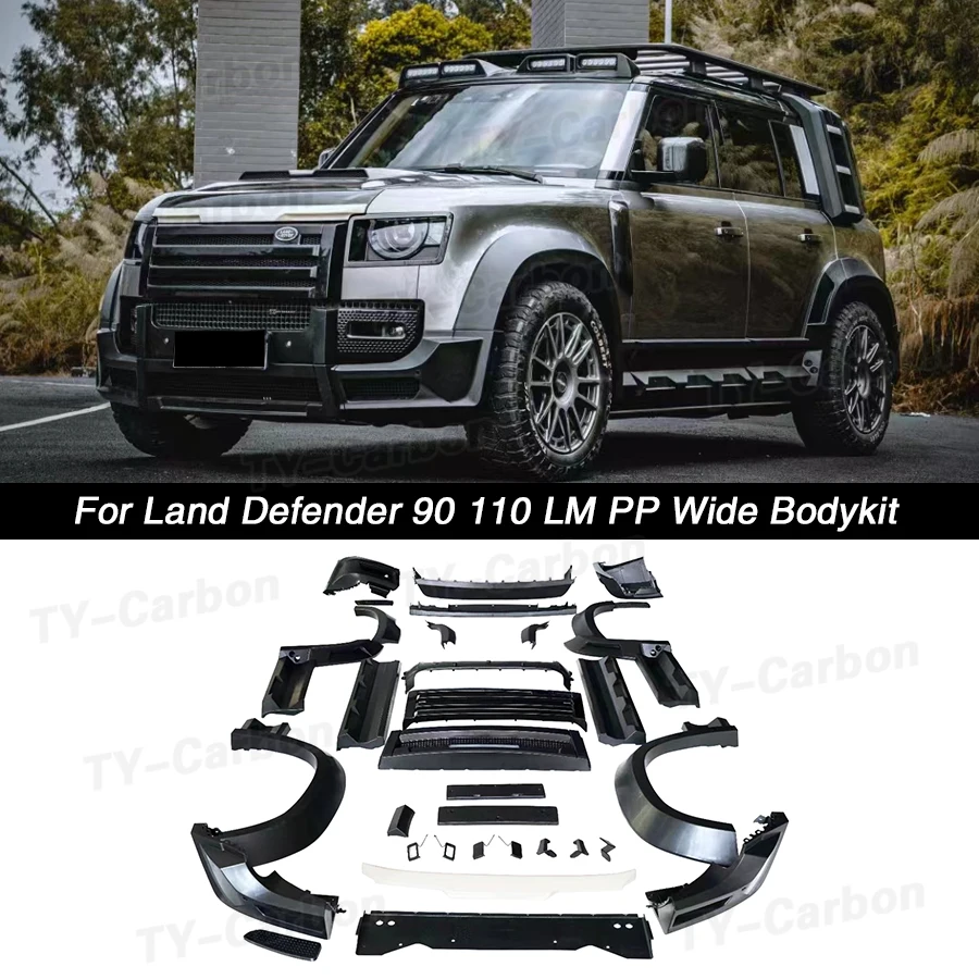 

For Land Defender 90 110 LM Style Wide BodyKit Fender Arch For 20-23 Defender Front Bumper Rear Diffuser Splitter Hood Grille PP