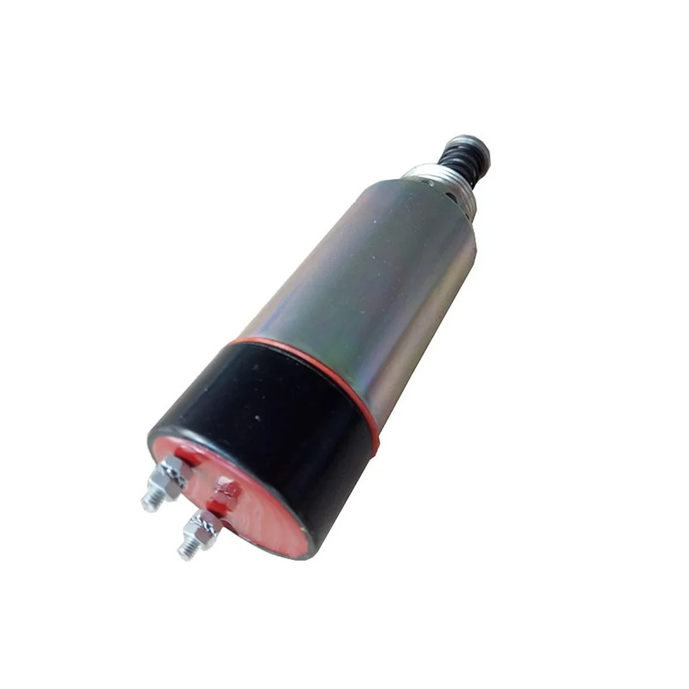 Stop Solenoid Valve for Diesel Engine Stall Control 24V DC Model 125 5772 9458 Silver Gray Metallic Threaded Installation