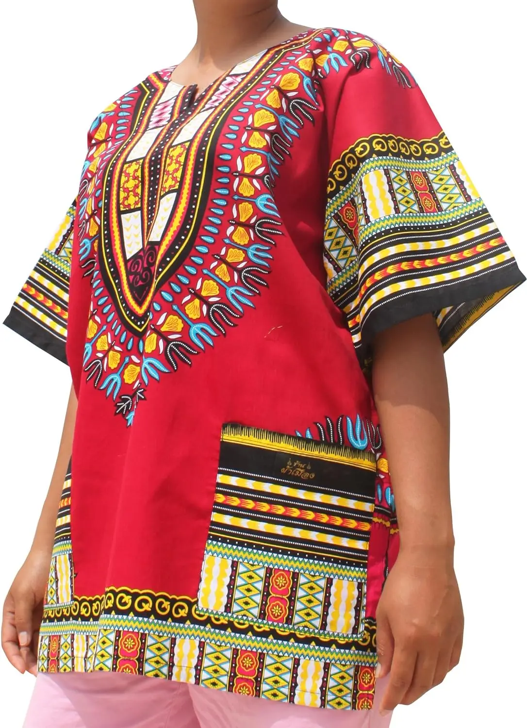 African Dashiki Cotton Shirt Men Women Festival Boho Hippie 60\'s 70\'s Bohemian Unisex