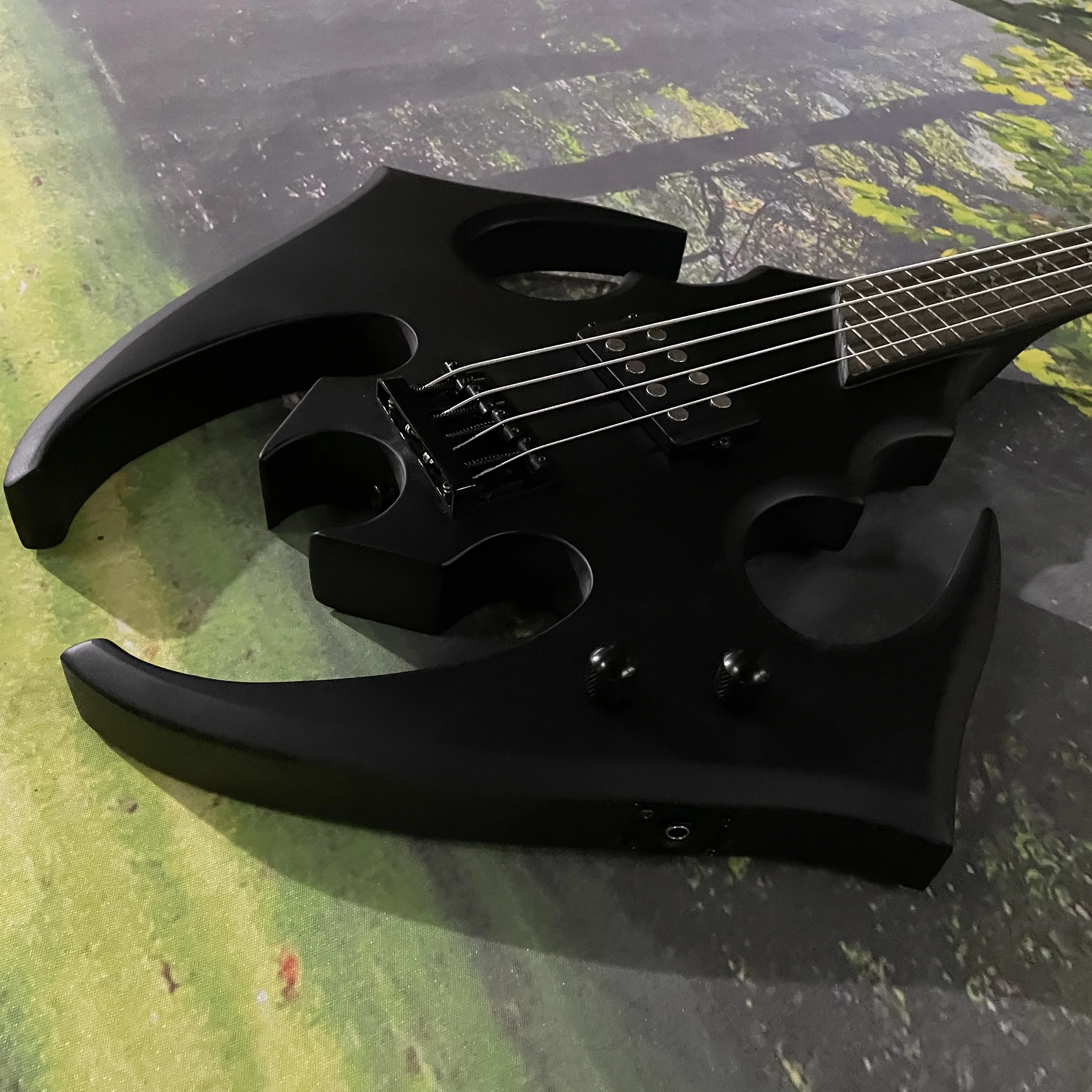 4s باس بات الجسم الكهربائية باس روزوود فريتس جميع الأجهزة السوداء 4 سلاسل ماتي الجسم الغيتار #3