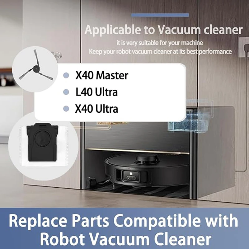 For Dreame X40 Ultra/L40 Ultra/X40 Master Robot Vacuum Accessories Main Side Brush Filter Mop Cloth Dust Bag Replacement Parts view 2