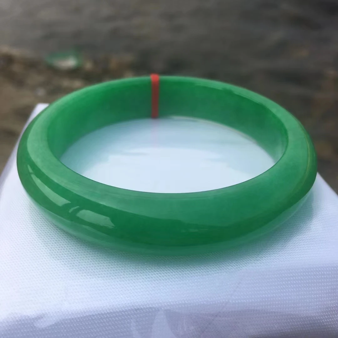 

Myanmar Natural A Goods Yang Green Jade Jadeite Bangle Fine Jade Seed stone Perfect Bracelet Boutique Jewelry gift