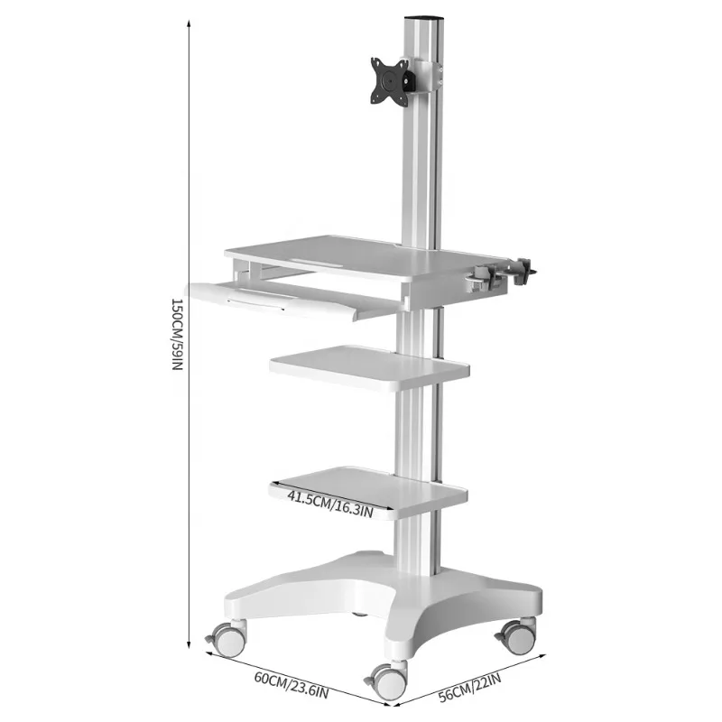 ABS Plastic New Style Hospital Clinic Trolley Cart Endoscope Medical Mobile Workstation for Hospital