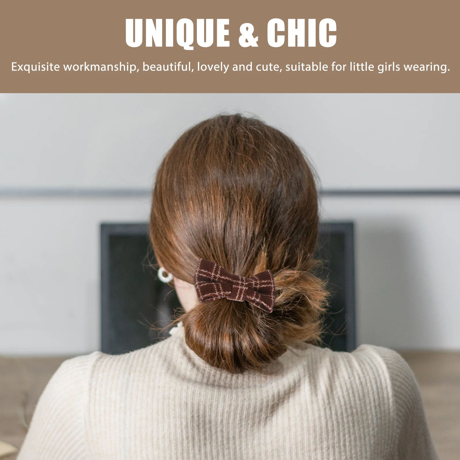 

5Pairs Flower Bow Ties Elastic Ponytail Holders Cute Decorative Hair Accessories for Little Girl Party Daily Use