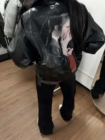 Vestes en PU pour femmes, vêtements d'automne et d'hiver, imprimés vintage, streetwear, mode décontractée BF, tops Y2k, manteaux en cuir coréens