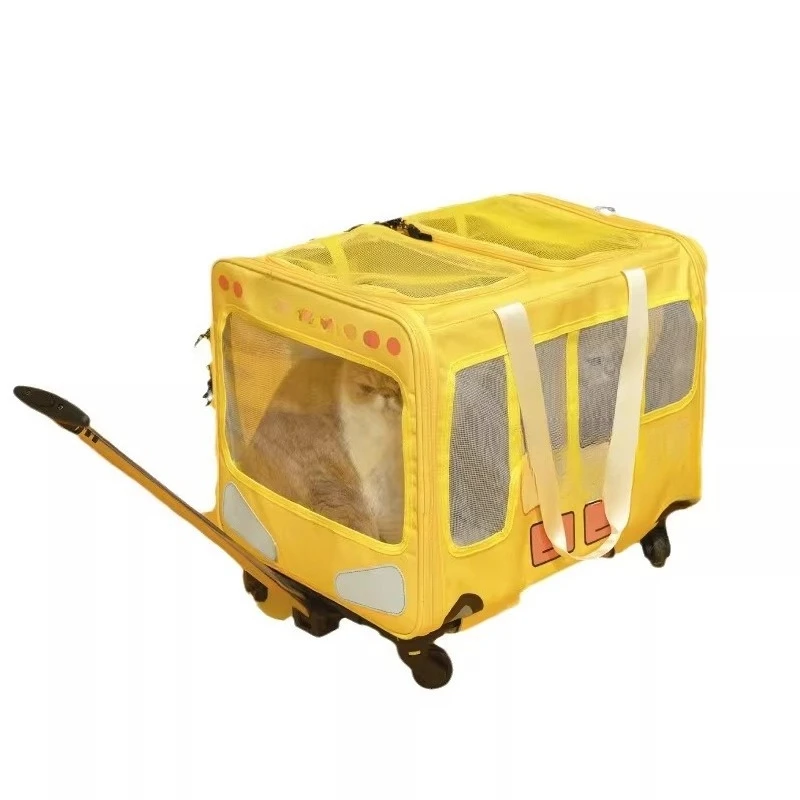 

Pet Out Trolley Case Lab Campus Bus Crossbody Car Large Capacity Pulley Cat Bag
