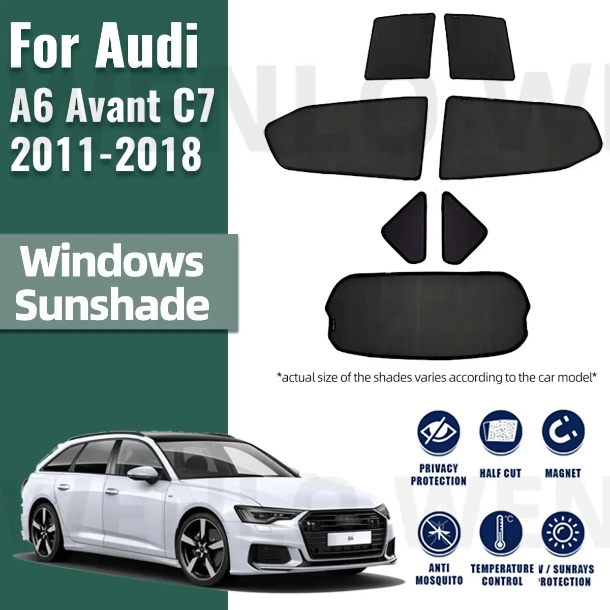 For Audi A6 C7 Avant 2013-2018 Car Sunshade Visor Front Rear Windshield Frame Curtain Side Window Sun Shade Shield Protection