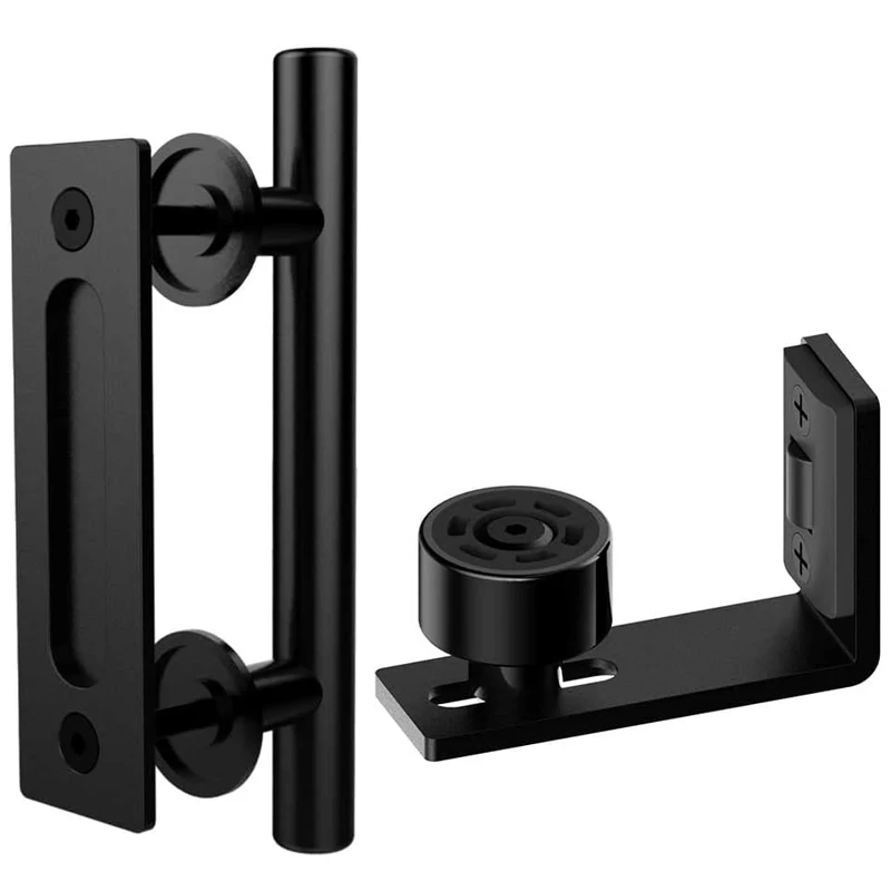 

CCJH 24CM Sliding Door Handle Double Sided Embedded Invisible Frosted Black Barn Door Handle and Sliding Barn Door Adjustable Fl