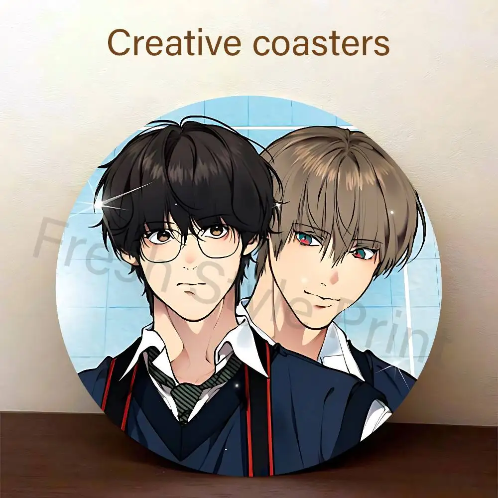 Manga L-Lost In The C-Cloud Wooden Coasters 10cm Round Cosplay Fans Collect Friends Gifts 6