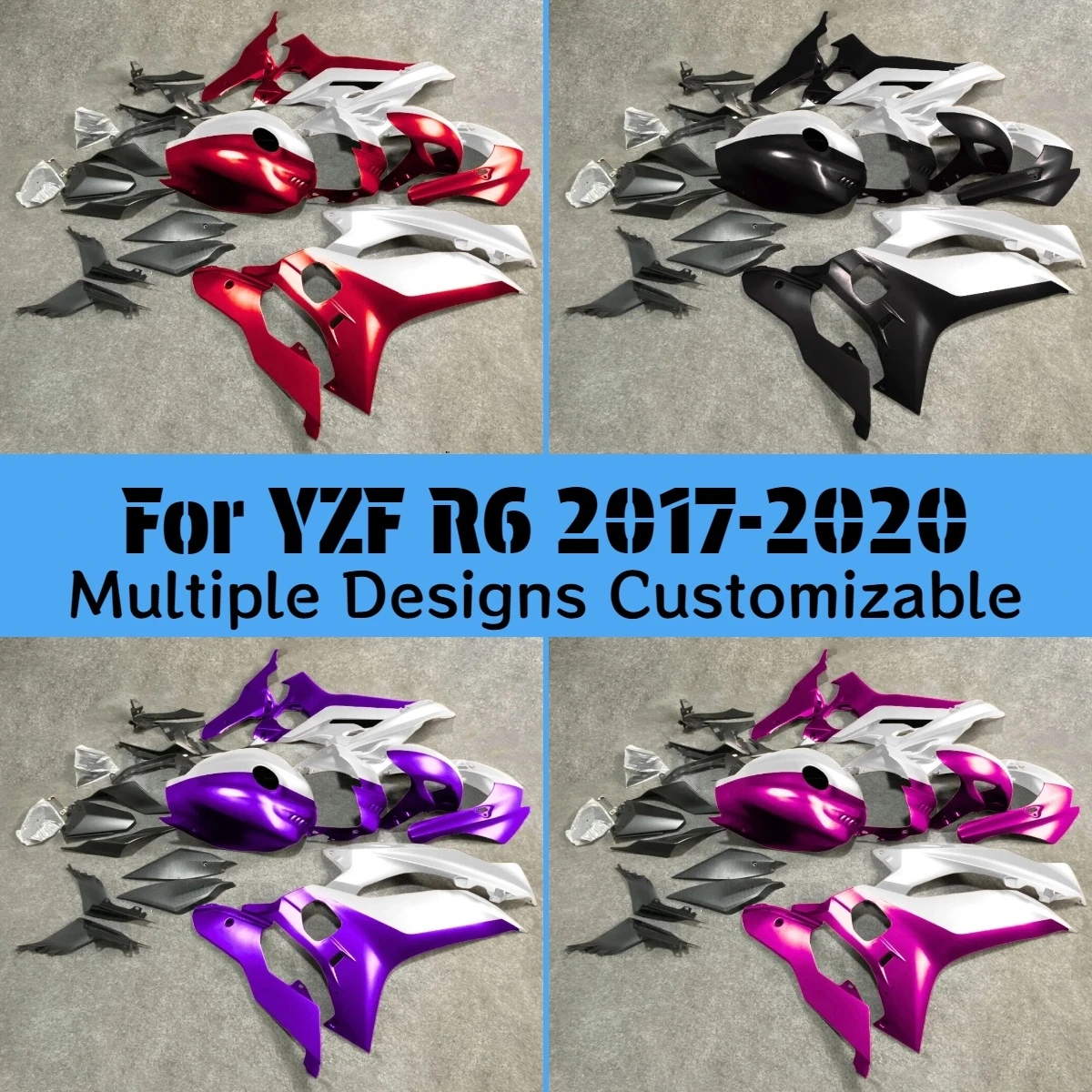 Motorradverkleidungen für YAMAHA YZFR6 2017-2525 Spritzgegossenes Anpassbares Verkleidungsset YZF R6 17-25