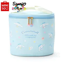 Miniso Sanrio-Bolsa de cosméticos portátil para mujer, bolso de lavado de dibujos animados, gran capacidad, alta calidad, marca de lujo, moda, nuevo