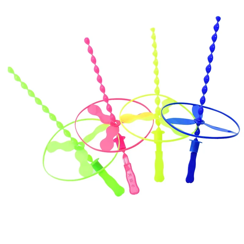 Kids Flying Spiral Top Toy, Pull String Helicopter Saucer, Outdoor Interactive Game for Boys Girls & Party Bag Fillers
