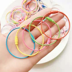 10/20pcs Keychain Wire Rope Candy Color Key Ring Rotating Key Chain Rings For Diy Jewelry Making Keyring Accessories Wholesale