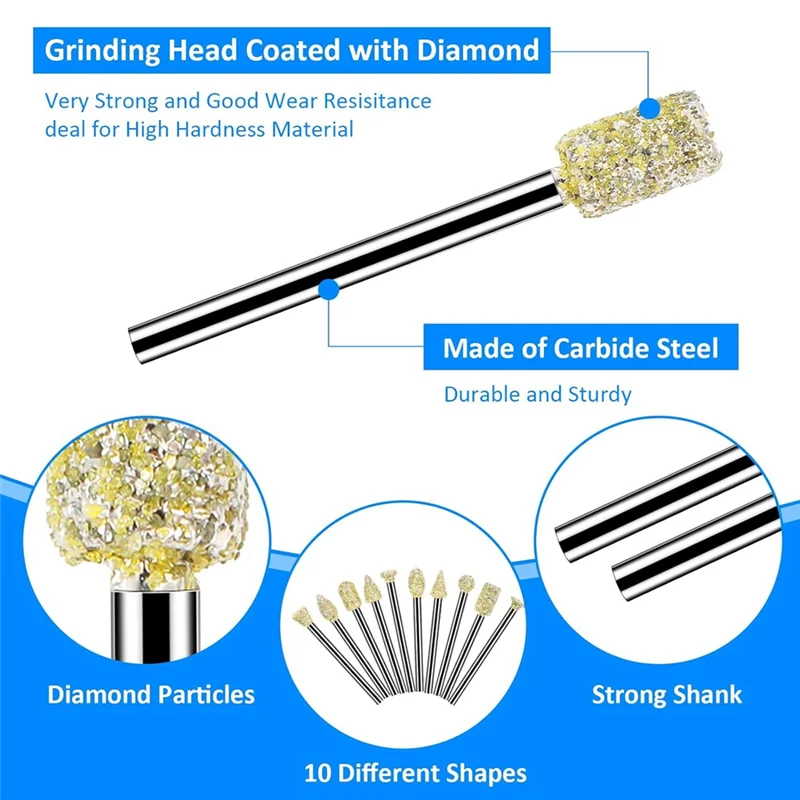 

Classy-20 PCS Grinding Burr Drill Bit For Dremel-Tool Accessories Rotary Tool Supplies For Dremel-Polishing Tool 1/8 Inch