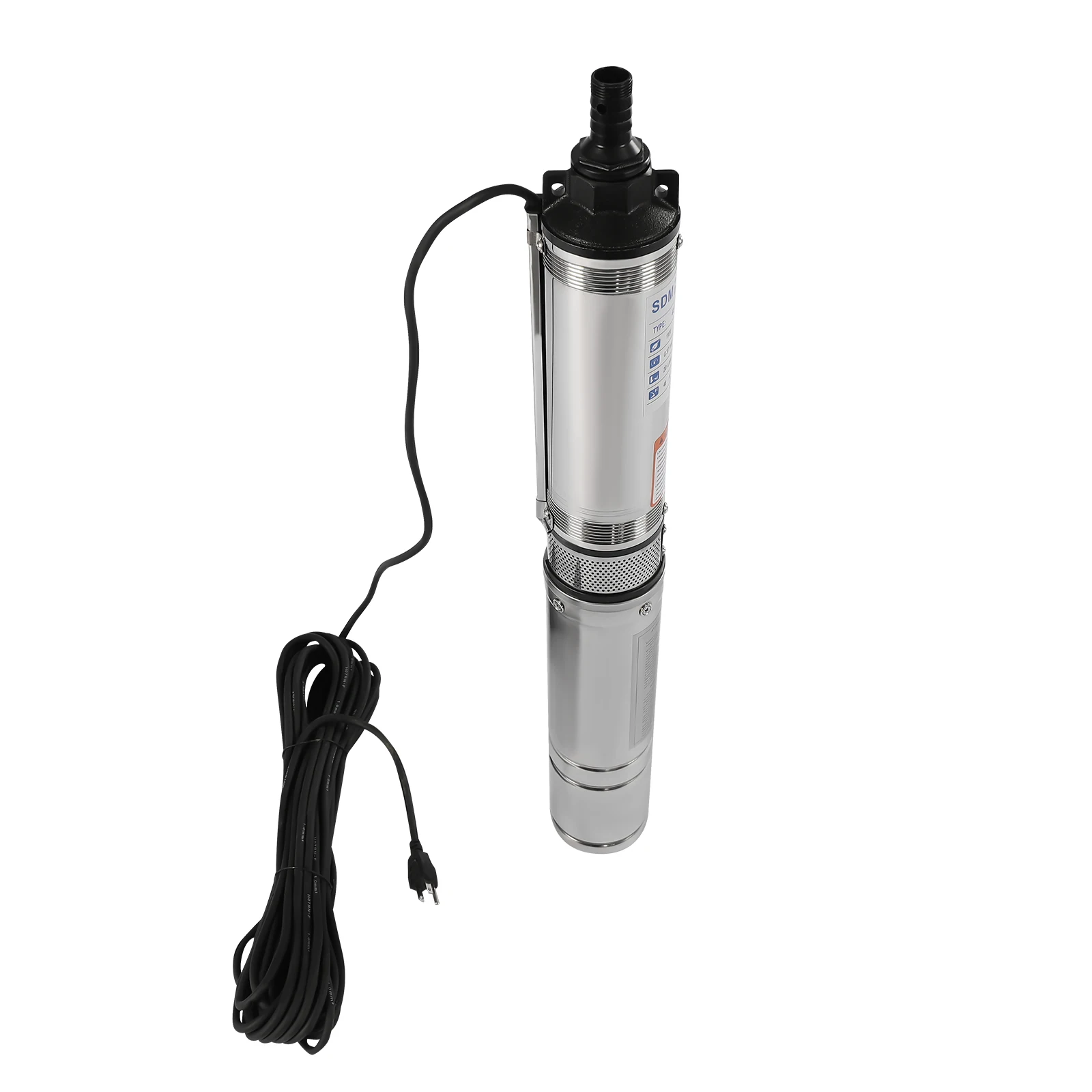 Submersible Well Pump with 49ft Cable, Stainless Steel, 3420 RPM, Quiet and High Efficiency for Deep Water Pumping