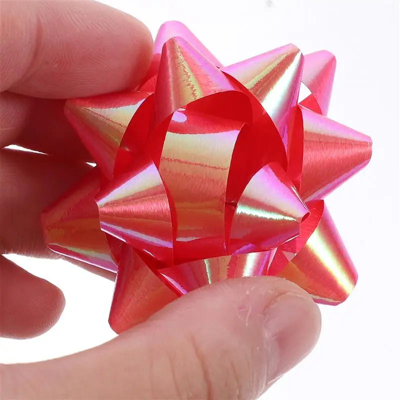70pcs Christmas Decoration Pull Bows Gift Knot Ribbon 2-Inch Star Lace Ribbon Birthday Party Wedding Gift Packaging Wrapping