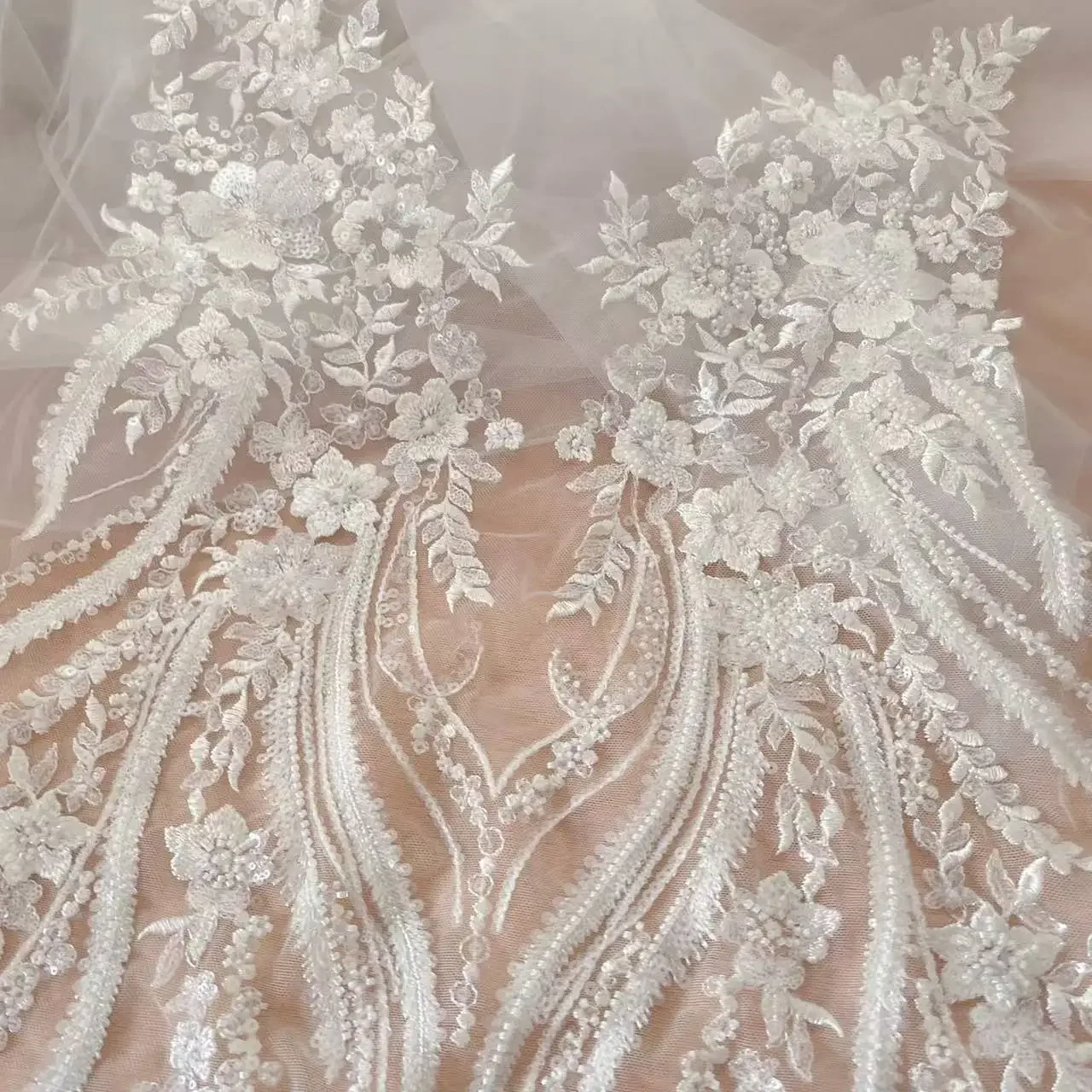 New Beaded Sequins Lace Mirror - огляд і ціна Applique Patch Flower