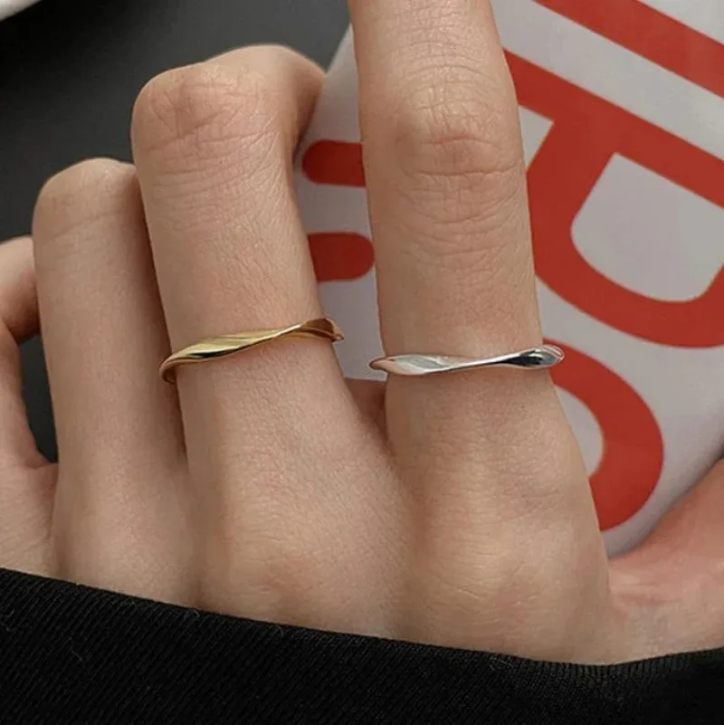 Plain Open Ring Women's Light Luxury and High-end Index Finger Ring Niche Design Versatile and Elegant Fine Stacked Tail Ring