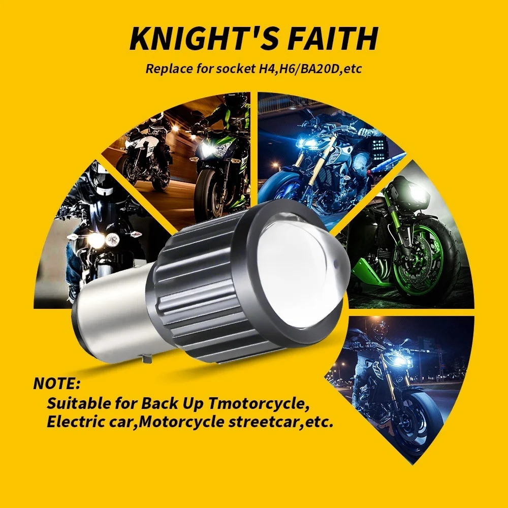 مصباح أمامي صغير بجهاز عرض ليد للدراجة النارية ، مصابيح إضاءة أمامية ، ألوان مزدوجة ، أبيض ، أصفر ، مركبة ATV ، سكوتر ، دراجات كهربائية ، مصباح إضاءة أمامي ، H6 ، BA20D